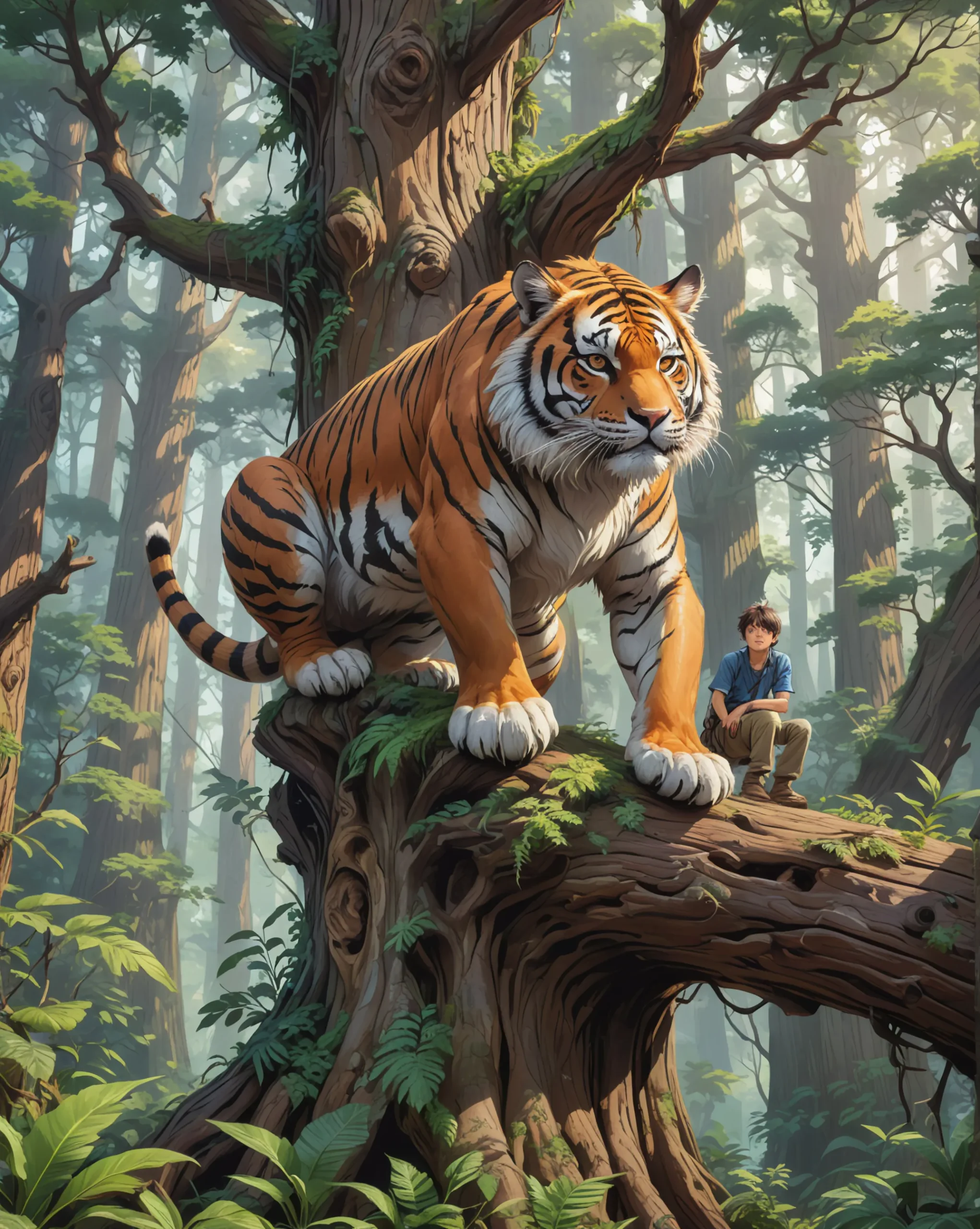 tiger and man