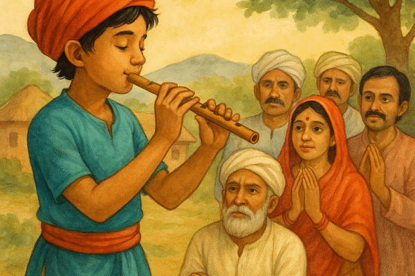 बासरीवाला मुलगा आणि गावकरी